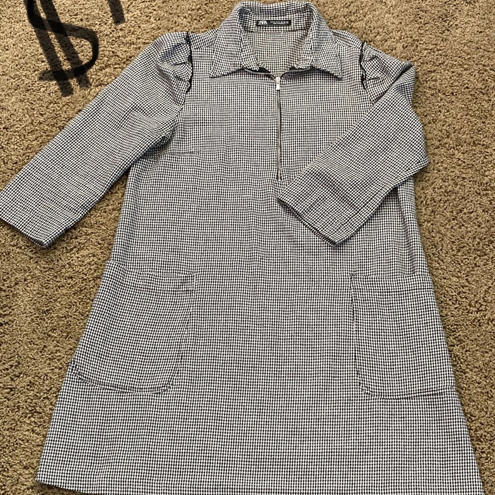 Zara collared minidress with pockets